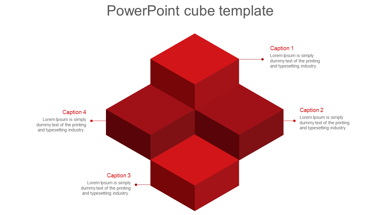 powerpoint cube template-red